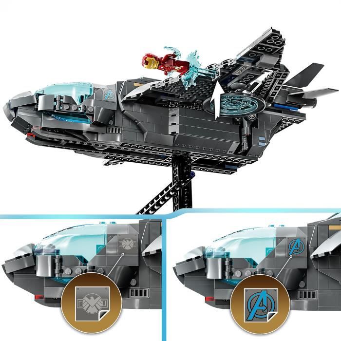 LEGO Marvel 76248 Le Quinjet des Avengers, Jouet de Vaisseau Spatial avec Figurines, Infinity