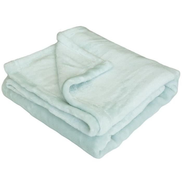 COUVERTURE MICRODOUX 100x150 cm SAUGE