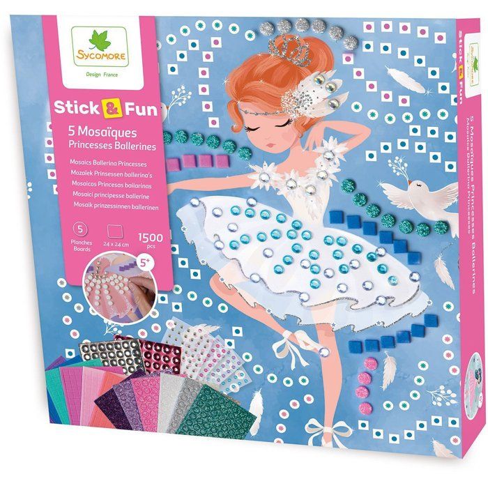 Coffret Mosaique Stick'N Fun - Princesses Ballerines - SYCOMORE