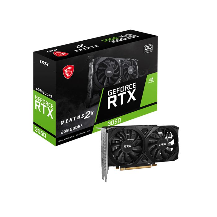 Tarjeta gráfica - MSI - VENTUS GeForce RTX 3050 2X E 6G OC NVIDIA 6 GB GDDR6