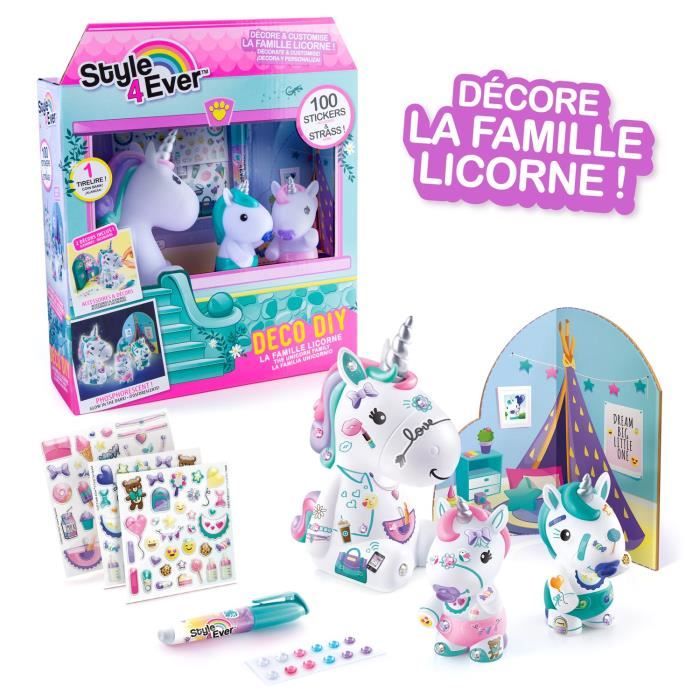 Canal Toys - La Famille Licorne - Figurines Maman licorne et de ses deux bébés a décorer - Style 4 Ever- des 6 ans - OFG252