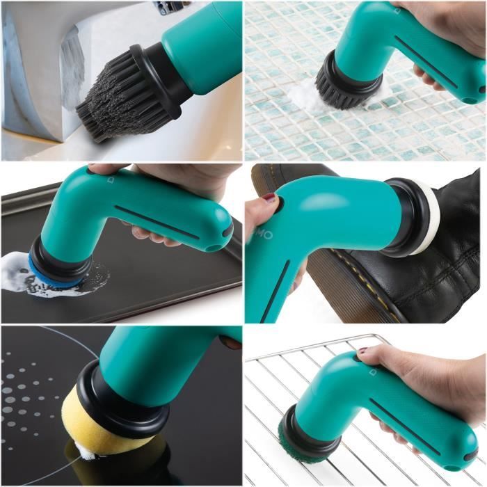 Image secondaire de Brosse de nettoyage rotative sans fil - DOMO - DO248SB - 3,7 V - 60 min - 2 vitesses - Bleu