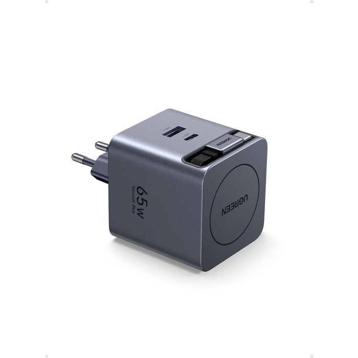 Image secondaire de Chargeur Secteur UGREEN 65W avec Ports USB-A et USB-C Rétractable
