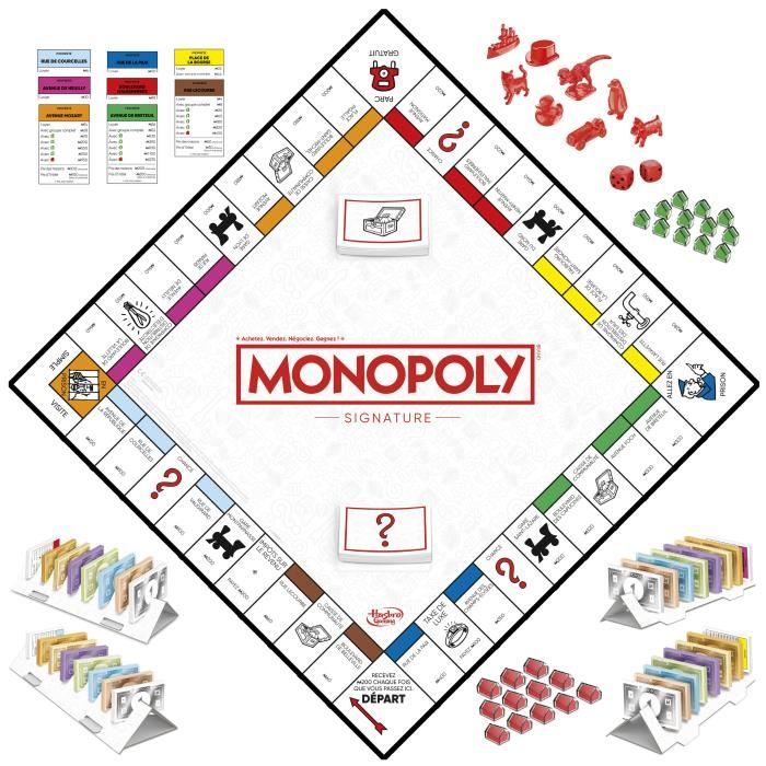 Monopoly Signature, jeu de plateau pour enfants, jeu de societe des 4 ans, version francaise