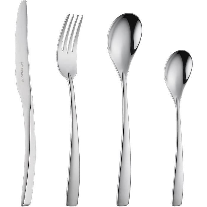Cutlery set - ARTHUR MARTIN - AM3630 - 24 pieces - Stainless steel - Satin finish
