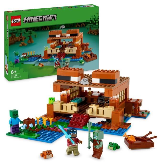 LEGO 21256 Minecraft La Casa delle Rane, Giocattolo con Minifigure di Animali, Personaggi: Zombie ed Esploratore
