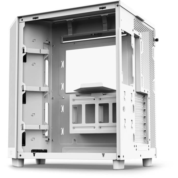 Caja de torre media NZXT - H6 Flow - Doble cámara - Refrigeración por aire - Blanco