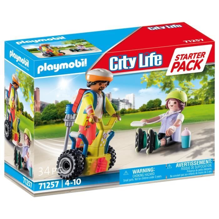 Playmobil - 71257 - Azione cittadina Les Secouristes - Starter Pack - Supervisore con Segway