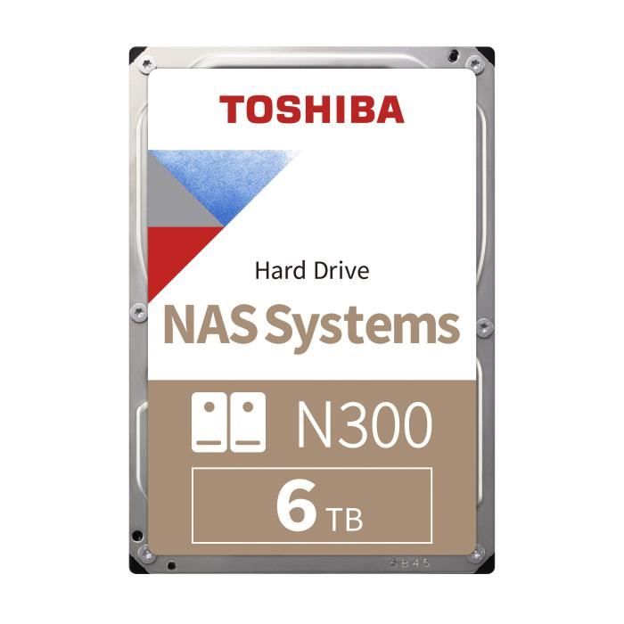 TOSHIBA - Disque dur Interne - N300 - 6To - 7200 tr/min - 3.5 (Bulk) (HDWN160UZSVA)