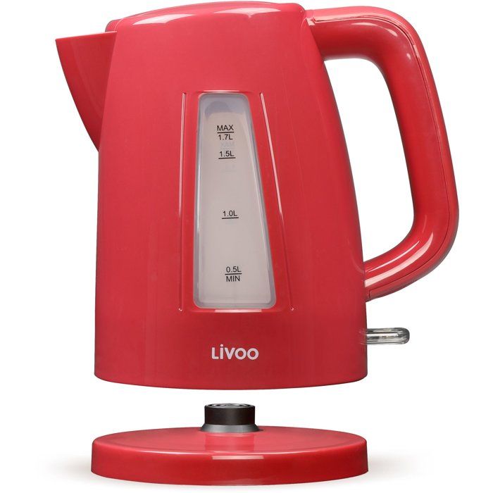 Image secondaire de Bouilloire Électrique Rouge LIVOO 1,7 L - 2200 W avec Socle 360°
