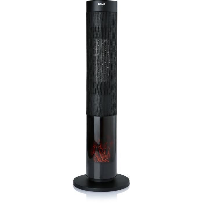 Stufa in ceramica effetto legna - 2000 W - DOMO - DO7345H - 83,5 cm - Nero