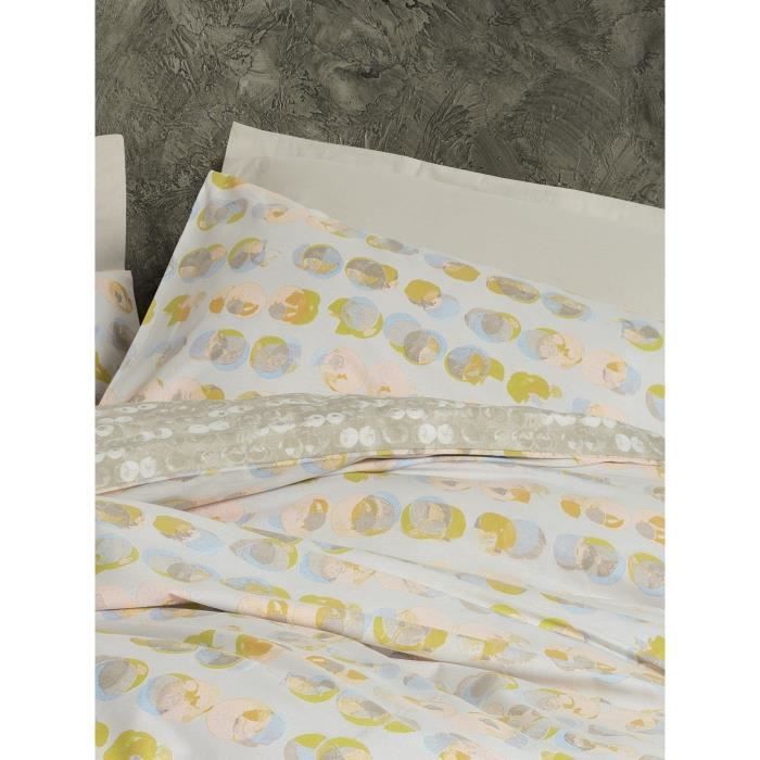 Image secondaire de Parure de lit - 1 housse de couette 220 x 240 cm + 2 taies d'oreiller 60 x 60 cm - 100% coton renforcé - Beige