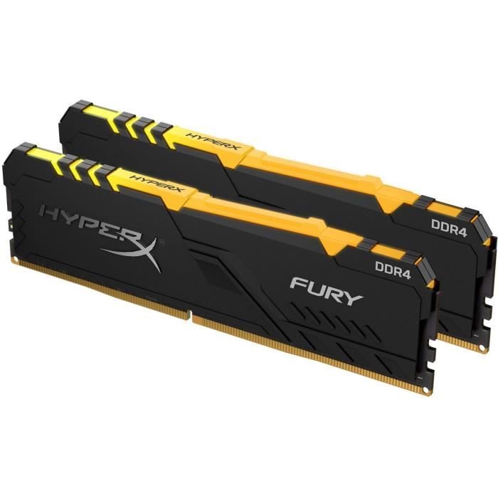 HYPERX - Mémoire PC RAM - FURY DDR4 RGB - 32Go (2x16Go) - 3200MHz - CAS16 (HX432C16FB3AK2/32)