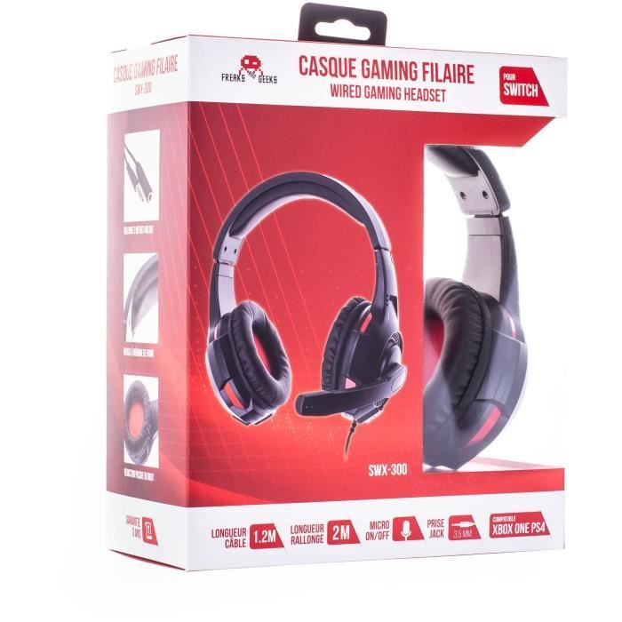 Casque Gaming double avec Micro FREAKS AND GEEKS Noir pour PS4/XBOX ONE/SWITCH