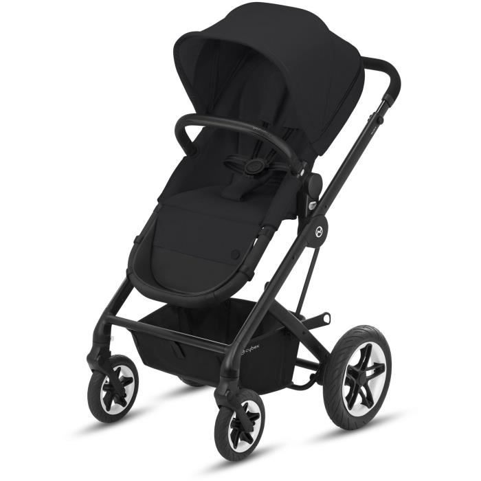 CBX BY CYBEX Poussette duo Talos S - Des la naissance - Jusqu'a 22kg - Dossier inclinable - Roues increvables - Black Deep Black