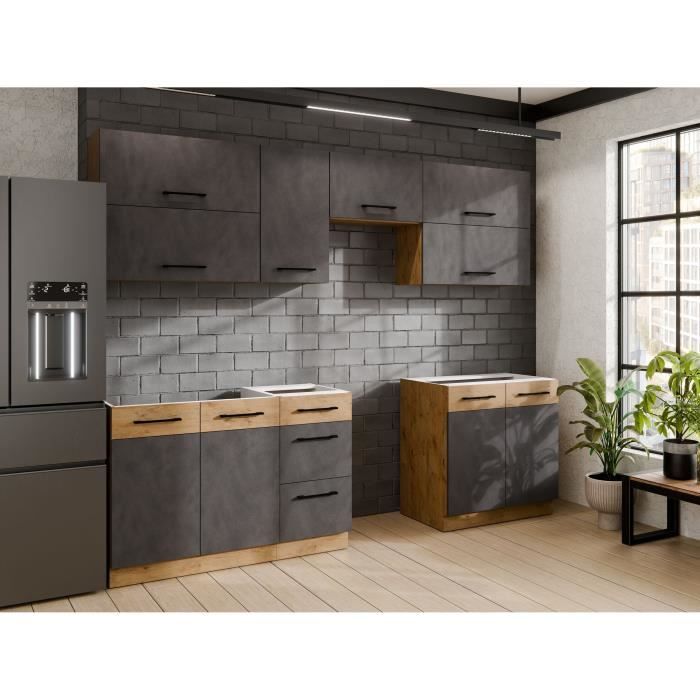 Image secondaire de Cuisine complète ROCK 7 éléments - Chêne Lancelot et Gris Matera