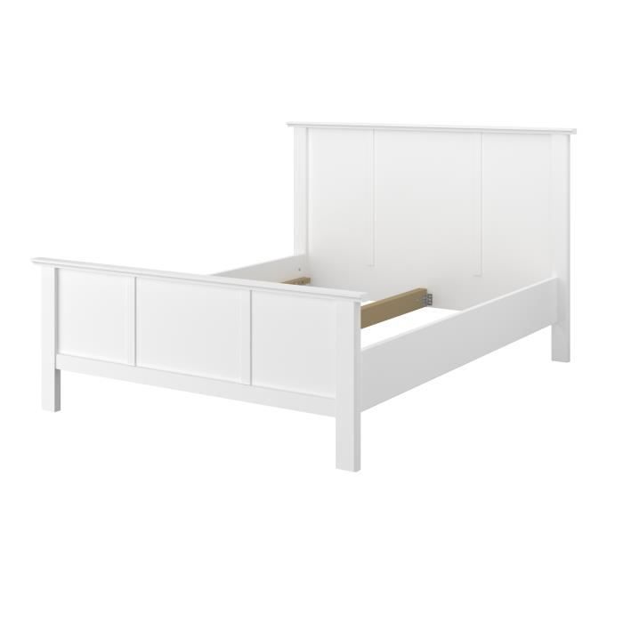 PARISOT MANON Lit adulte 160 x 200 cm - Classique - Blanc