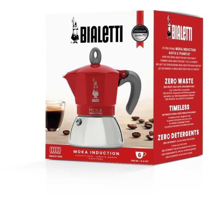 Caffettiera italiana - BIALETTI - NEW MOKA INDUZIONE - 6 tazze - 0,28 L - Rossa
