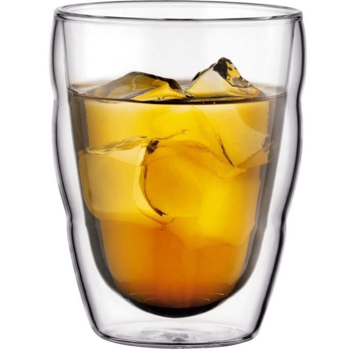 Image secondaire de Set 2 verres - BODUM - Pilatus - Double paroi - 0.25 l - Transparent