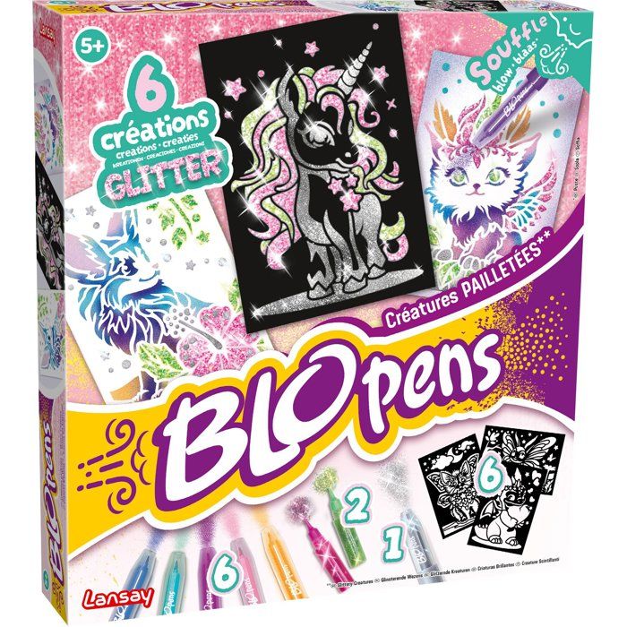 Blopens LANSAY - Set de Créatures Pailletées pour Dessin Fantastique