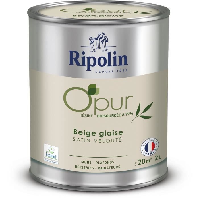 O'pur walls woodwork radiators beige clay satin velvety - RIPOLIN - 2 L