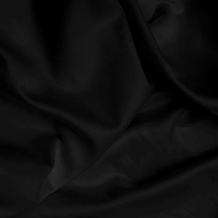 Image secondaire de Parure de lit - 1 housse de couette 220 x 240 cm + 2 taies d'oreiller 60 x 60 cm - Satiné 100% coton - Noir