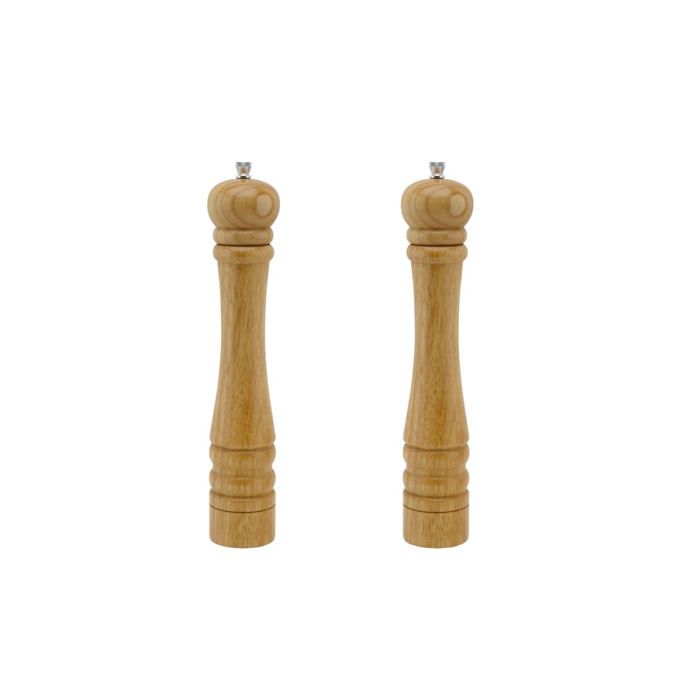 Ensemble de 2 Moulins a poivre manuel - FACKELMANN PROFESIONAL - Couleur bois - 32 cm