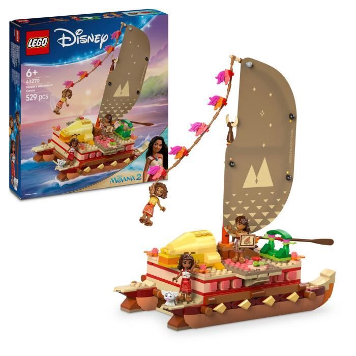 LEGO | Disney 43270 Le bateau d'aventure de Vaiana - Jeu a construire et cadeau des 6 ans