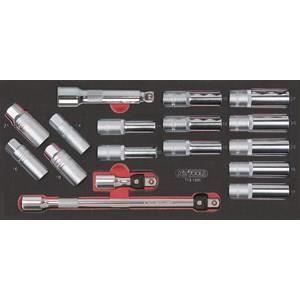M�dulo - KS TOOLS - 713.1026 - M�dulo de vasos largos y accesorios - 1/2 - 17 piezas