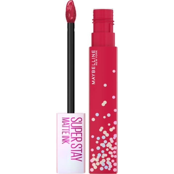 Rouge a levres liquide MAYBELLINE NEW YORK Superstay Matte Ink - Mat intense longue tenue - 390 Life party