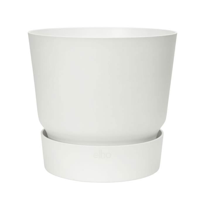 Vaso per fiori rotondo ELHO Greenville 40 - Esterno - Ø 39 x H 36,8 cm - Bianco