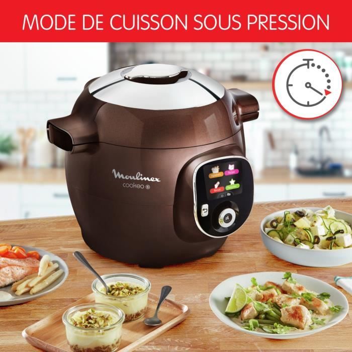 MOULINEX CE851910 Cookeo+ Multicuiseur intelligent, Capacité 6 L, Cuisson pression, Menus interactifs, Application dédiée