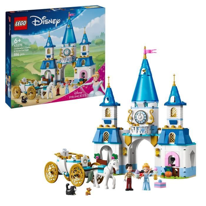 LEGO § Disney Princess 43275 Il castello di Cenerentola e la carrozza - Gioco di ruolo 6 anni
