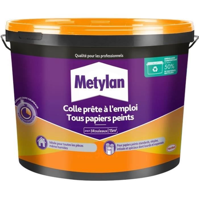 Colle - METYLAN - 2977192 - Pret a l'Emploi - Tous Papiers Peints - Seau - 2,25kg