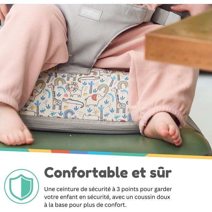 Image secondaire de Siège Réhausseur NUBY Safari avec Harnais 3 Points - Beige