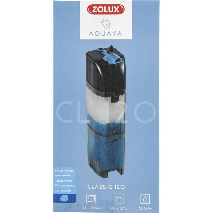 Image secondaire de Filtre intérieur - Zolux - Classic - Pour aquarium de 80 a 120 L - Débit de 580 L/h - 6W