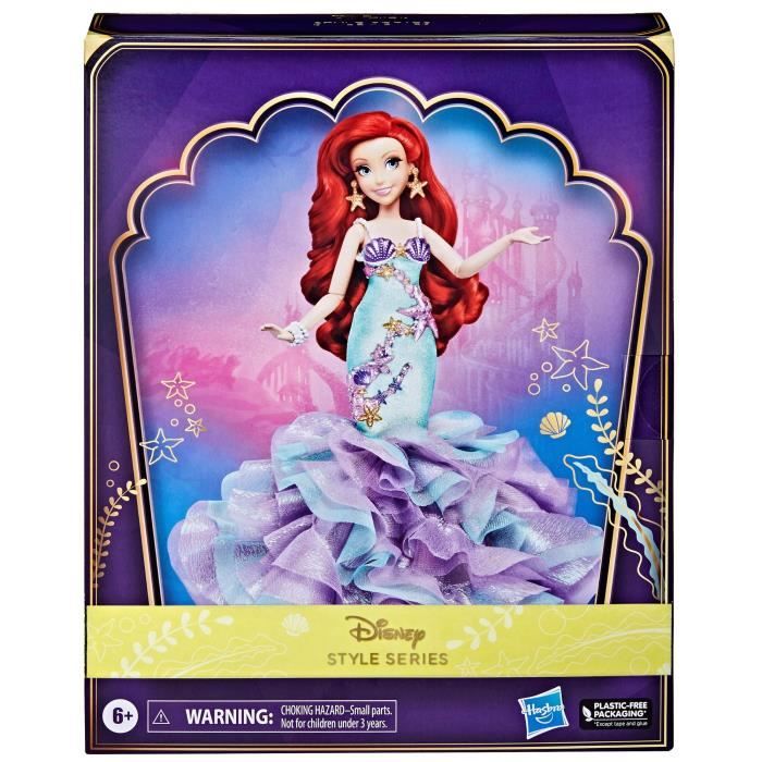 Disney Princesses Style Series poupée mannequin Ariel, collection Deluxe avec accessoires, jouet Disney, des 6 ans
