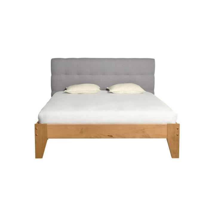 Tete de lit AGADIR - Couchage 140x190 cm - Tissu beige - L 152 x P 8 x H 65/101 cm