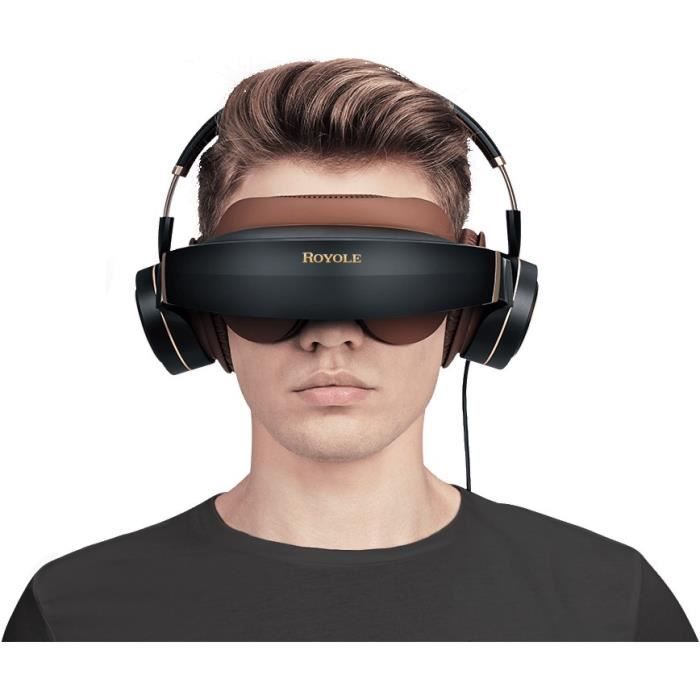 ROYOLE Casque de vidéo 3D et réalité virtuelle MOON - AMOLED x2 - 60Hz - RAM 32Go - Champ de vision 53° - Noir