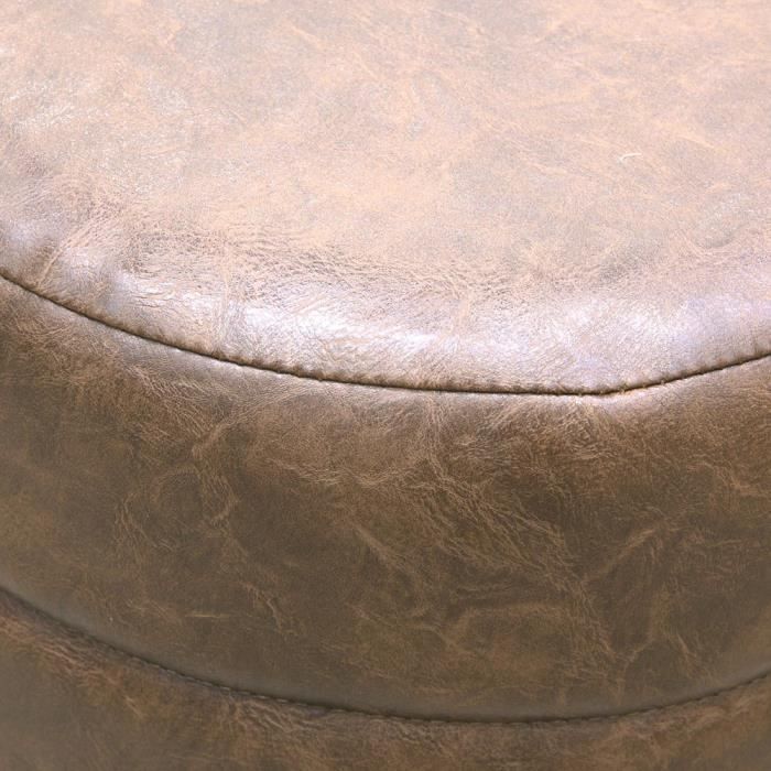 THE HOME DECO FACTORY Pouf PU Chester M1 - Marron