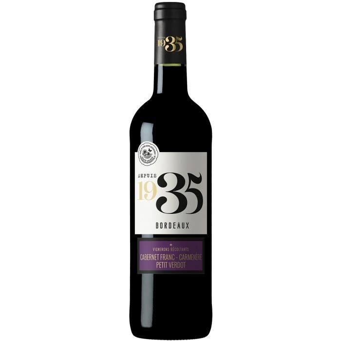 D�puis 1935 Tricepage Cabernet Franc Petit Verdot Carmenere AOP Bordeaux - vin Rouge 2019