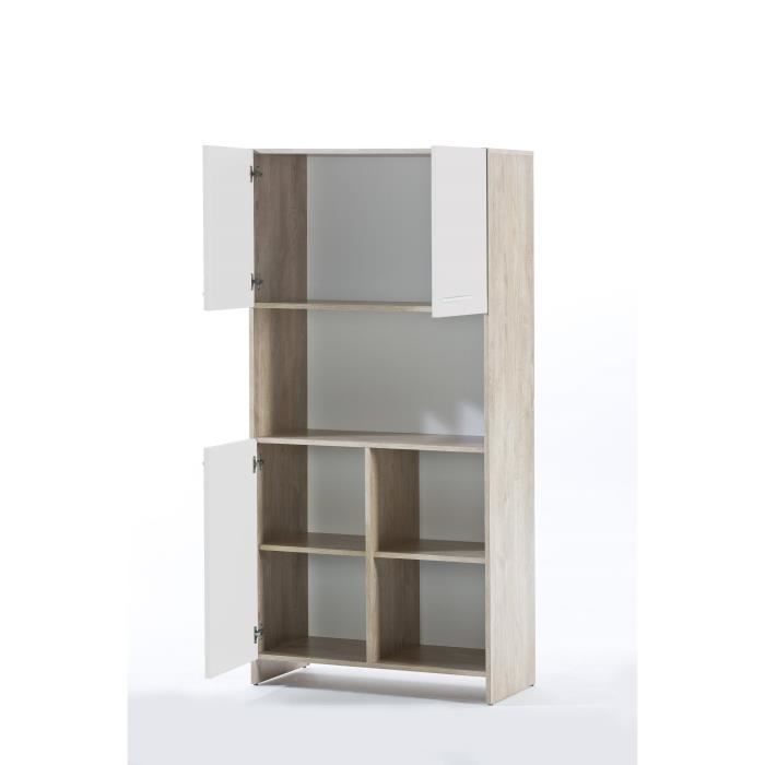 MIAMI Buffet de cuisine décor chene et blanc - L 80cm