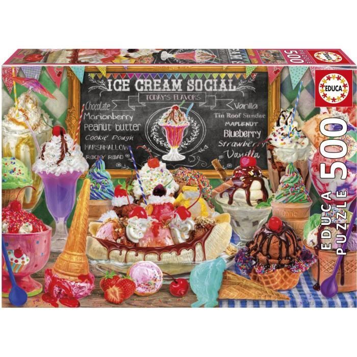 Puzzle - EDUCA - Boutique de Glaces - 500 pièces - 48x34 cm - à partir de 10 ans - Mixte