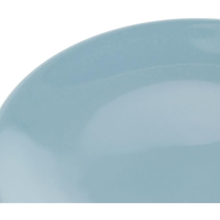 Lot 6 assiettes a dessert en faience 20cm - bleu