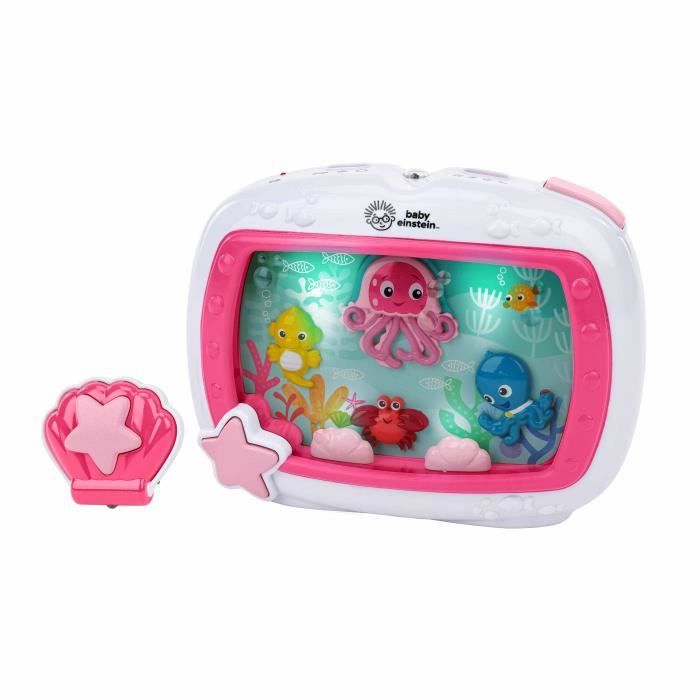 BABY EINSTEIN Veilleuse bébé -Reves marins rose- Réglage 25 min lumiere, son, musique ou bruit de l'océan apaisantes, télécomman
