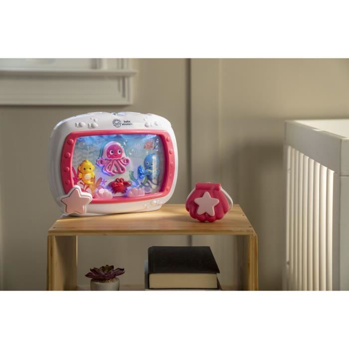 Image secondaire de BABY EINSTEIN Veilleuse bébé -Reves marins rose- Réglage 25 min lumiere, son, musique ou bruit de l'océan apaisantes, télécomman