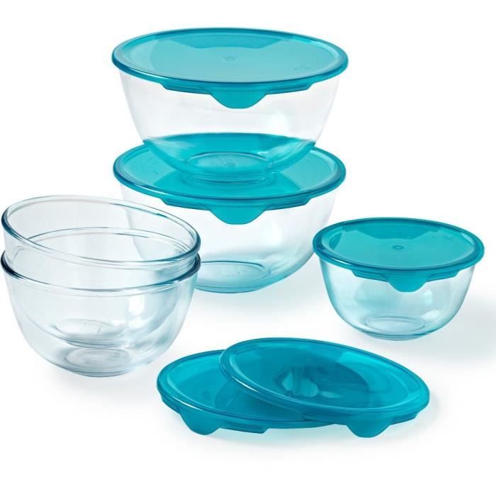 Image secondaire de Lot de 5 jattes avec couvercle - PYREX - 1x 0,5L + 2x 1L + 2x 2L