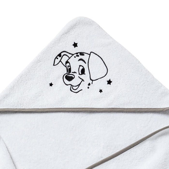 Cape de bain DISNEY 101 DALMATIENS - Des la naissance - Coton - 75 x 75 cm - Blanc