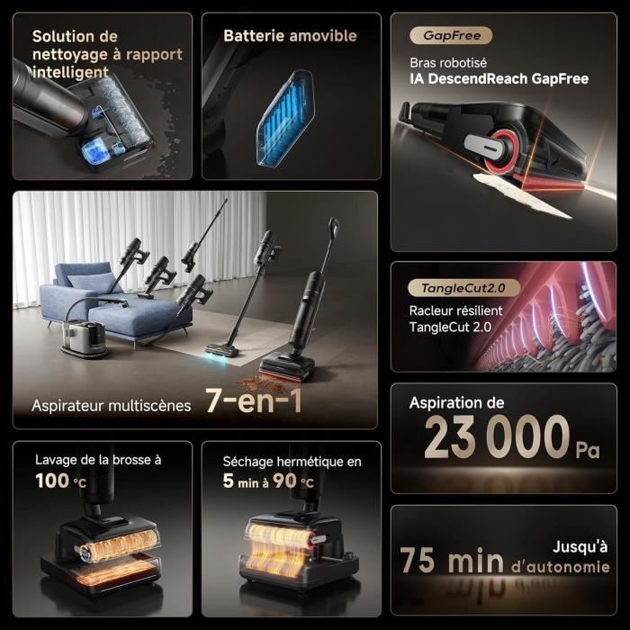 Image secondaire de Dreame H15 Mix Aspirateur Laveur 7-en-1 avec Bras Robotique IA