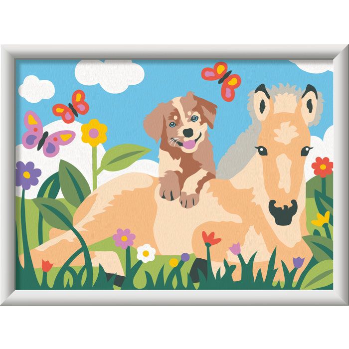 Image secondaire de Kit de Peinture par Numéros Ravensburger - Cheval & Chien 18x24cm